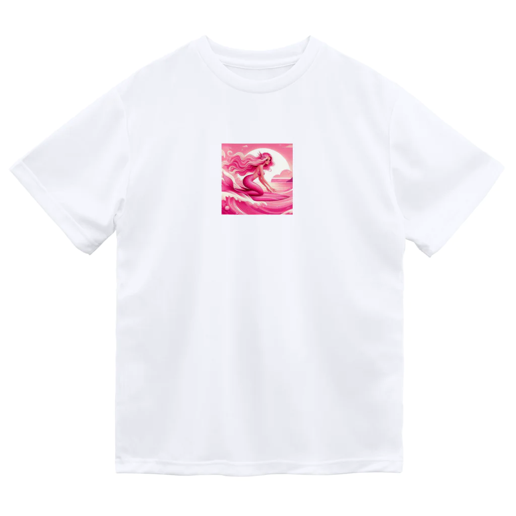 pinkgalmermaidのピンク　マーメイド　サーフィン Dry T-Shirt