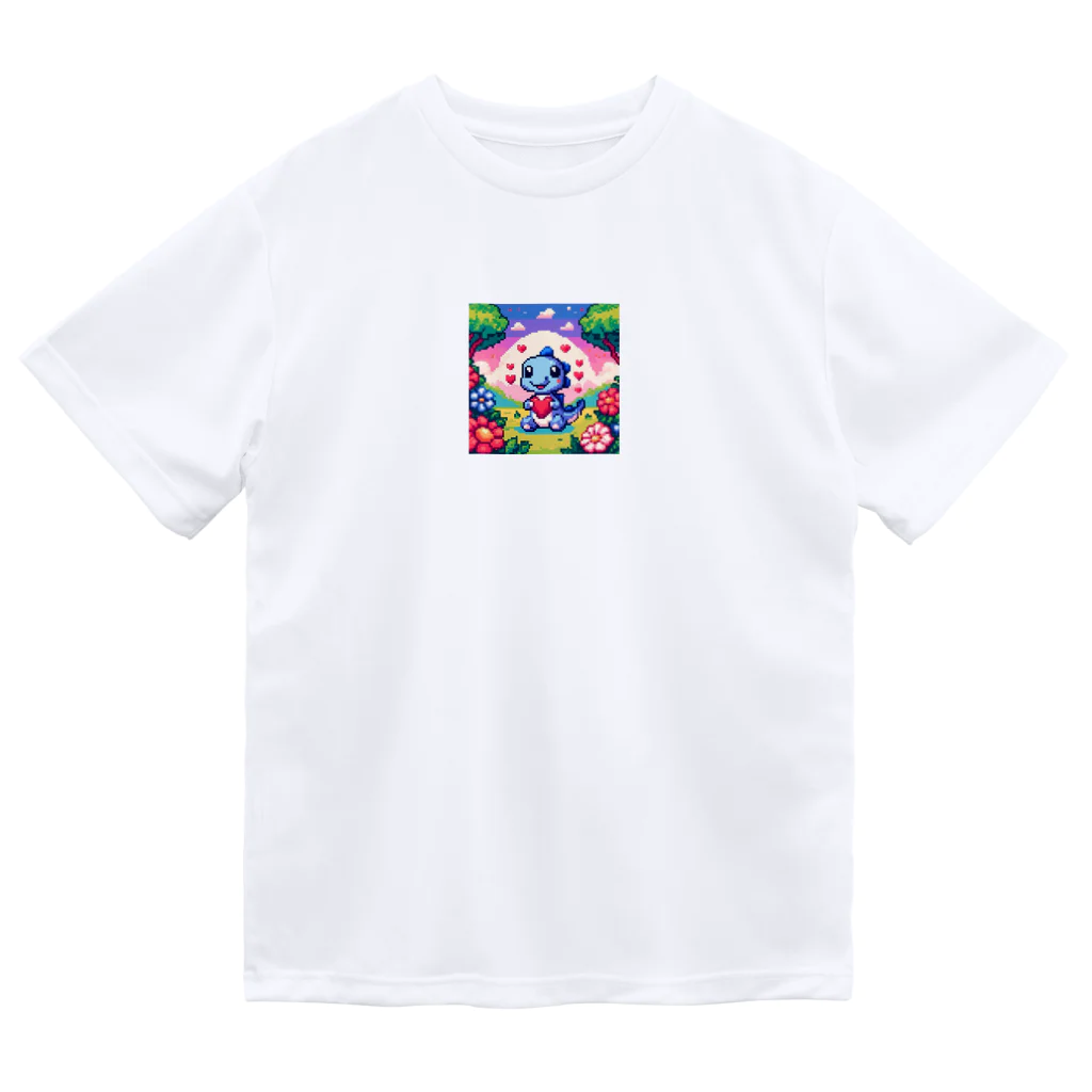 ドット職人のピクセルアート 恐竜の子ども ドライTシャツ