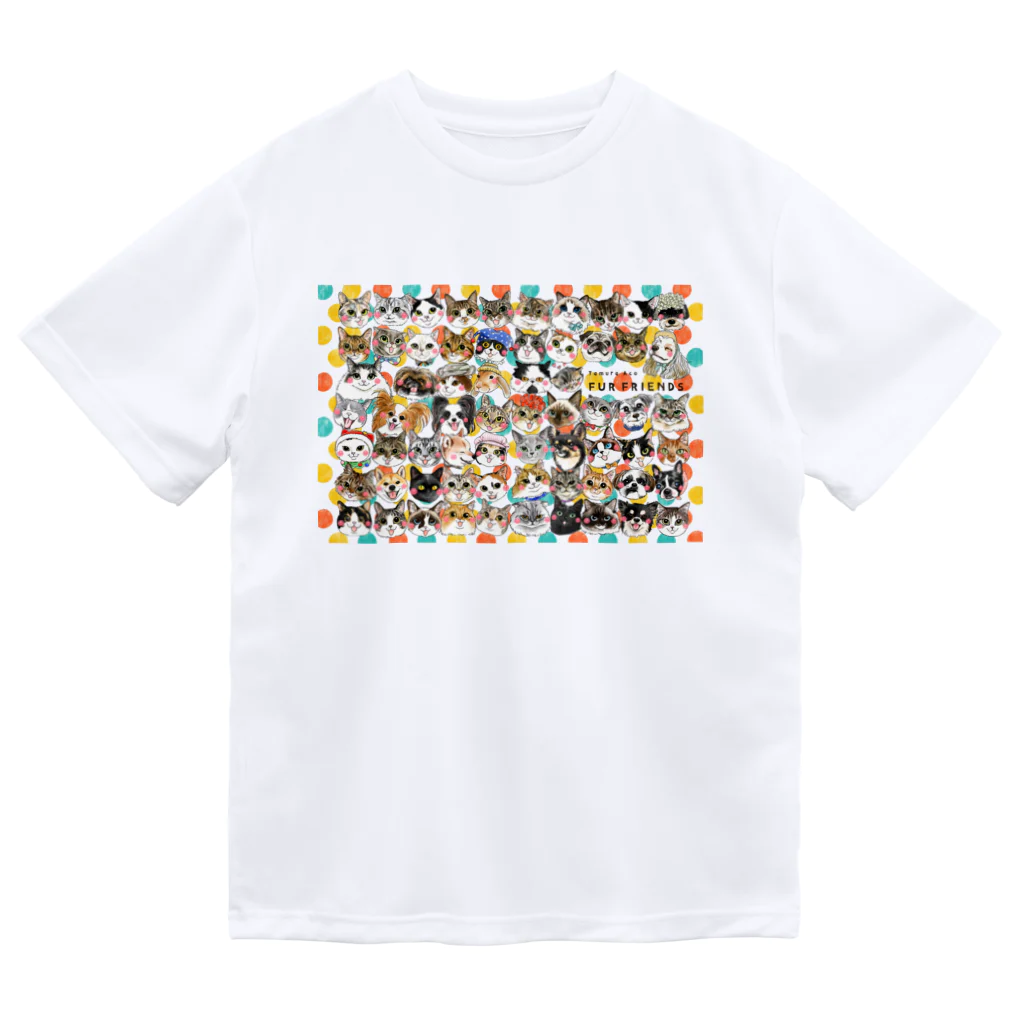 shop あこ猫犬屋のFur Friends 2 ドライTシャツ