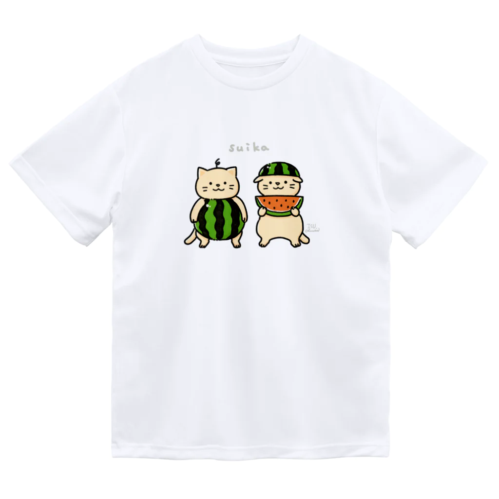 大村イスのスイカにゃんこ Dry T-Shirt