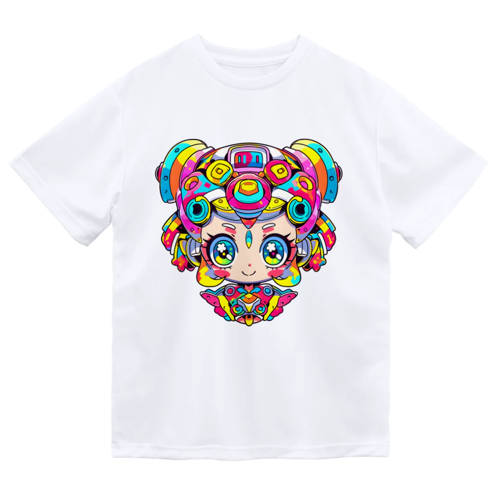 ナオキミのカラフルサイバーパンク少女 ドライTシャツ