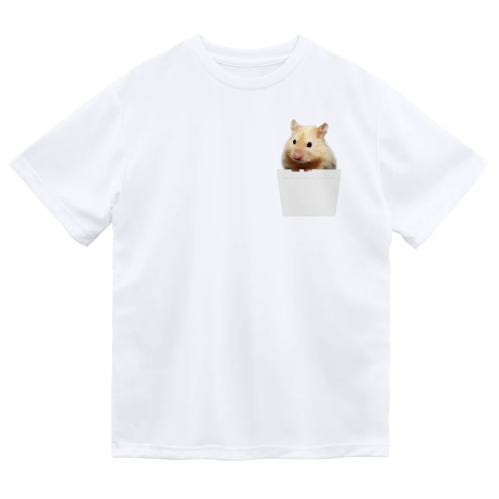 ハムスター　TORO Cafe（とろカフェ）のポケットハムちゃん ドライTシャツ