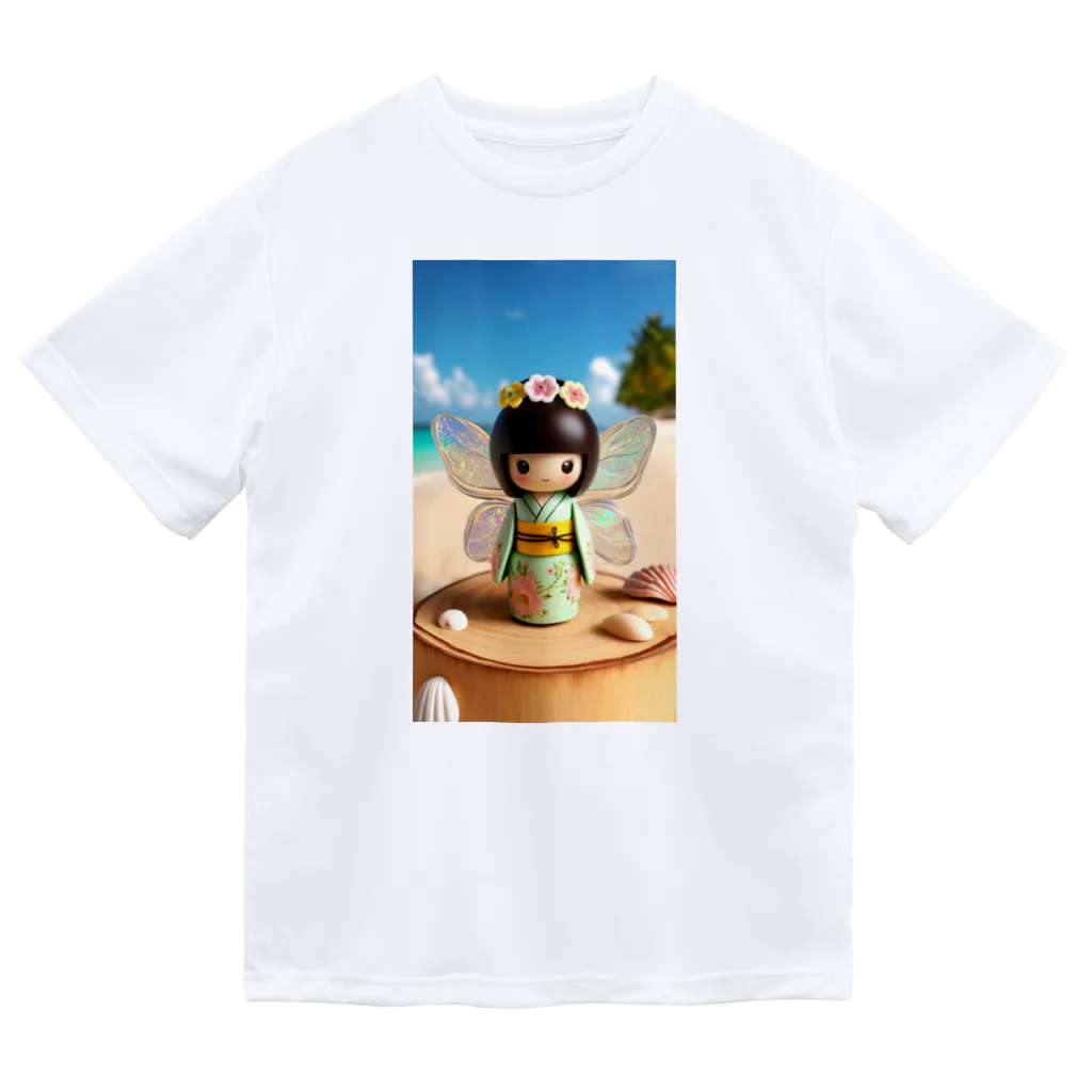 ぷぷオレンジの海の妖精こけしちゃん ドライTシャツ