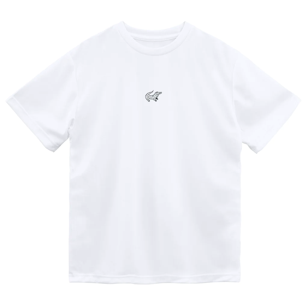 waniwanipanikuのワニシリーズ2白黒のワニ ドライTシャツ