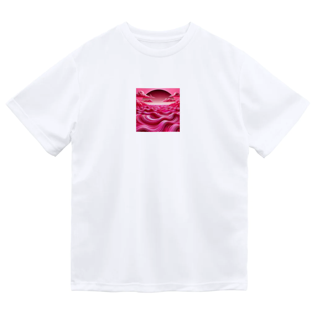 海の幸のホットピンクの海 Dry T-Shirt