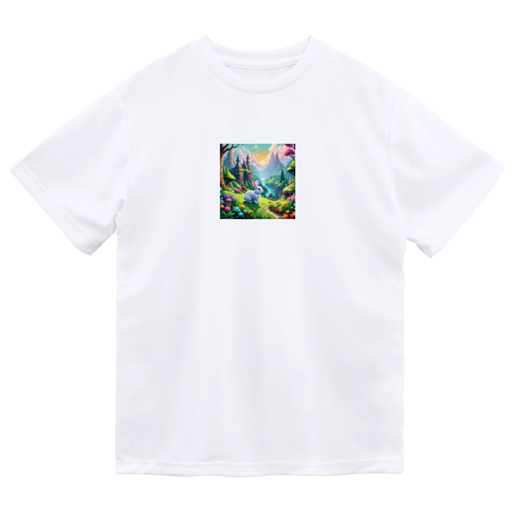 キラキラとどうぶつの魔法の国の白ウサギ Dry T-Shirt