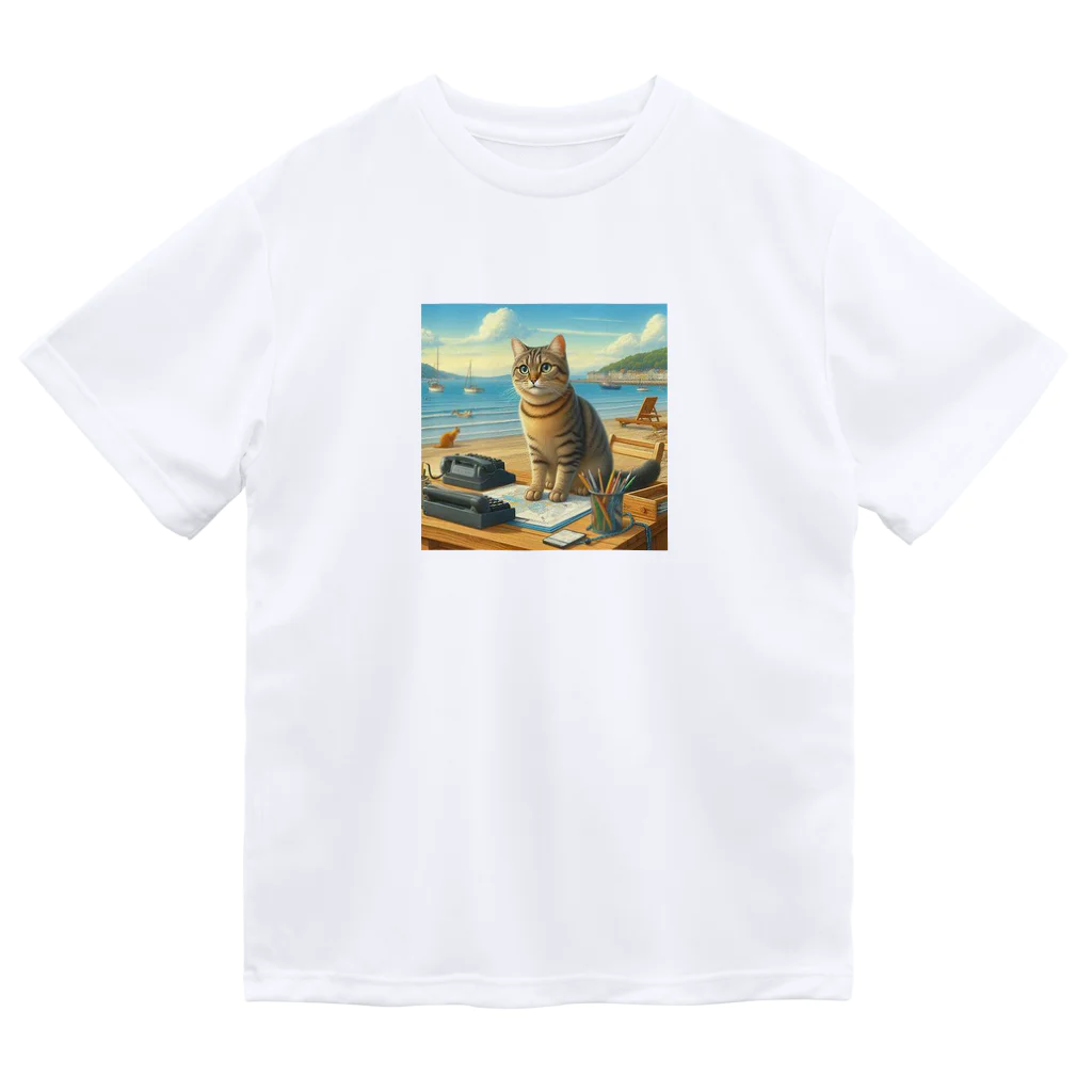 peace2024の海辺の仕事猫 Dry T-Shirt