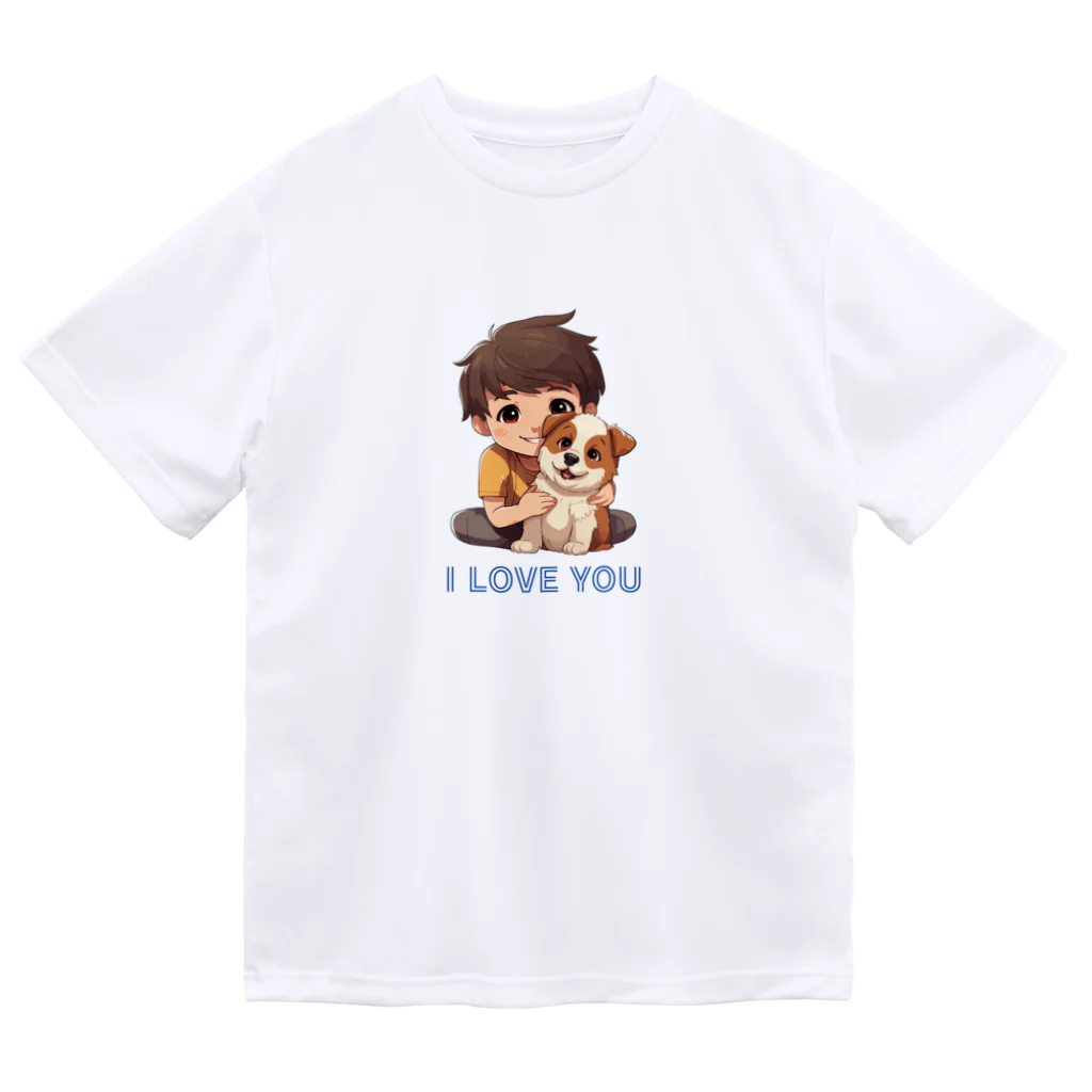 AwagoModeのI LOVE YOU(Dog&Boy) (39) Dry T-Shirt