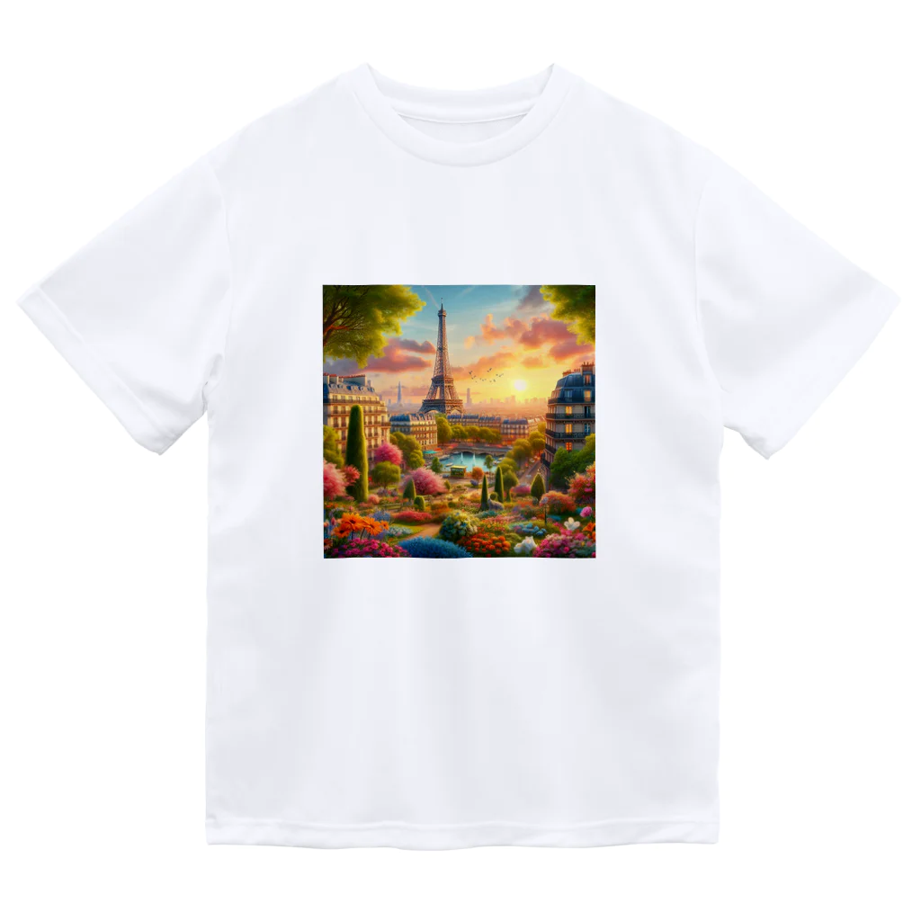 Colorfulのパリの街 Dry T-Shirt