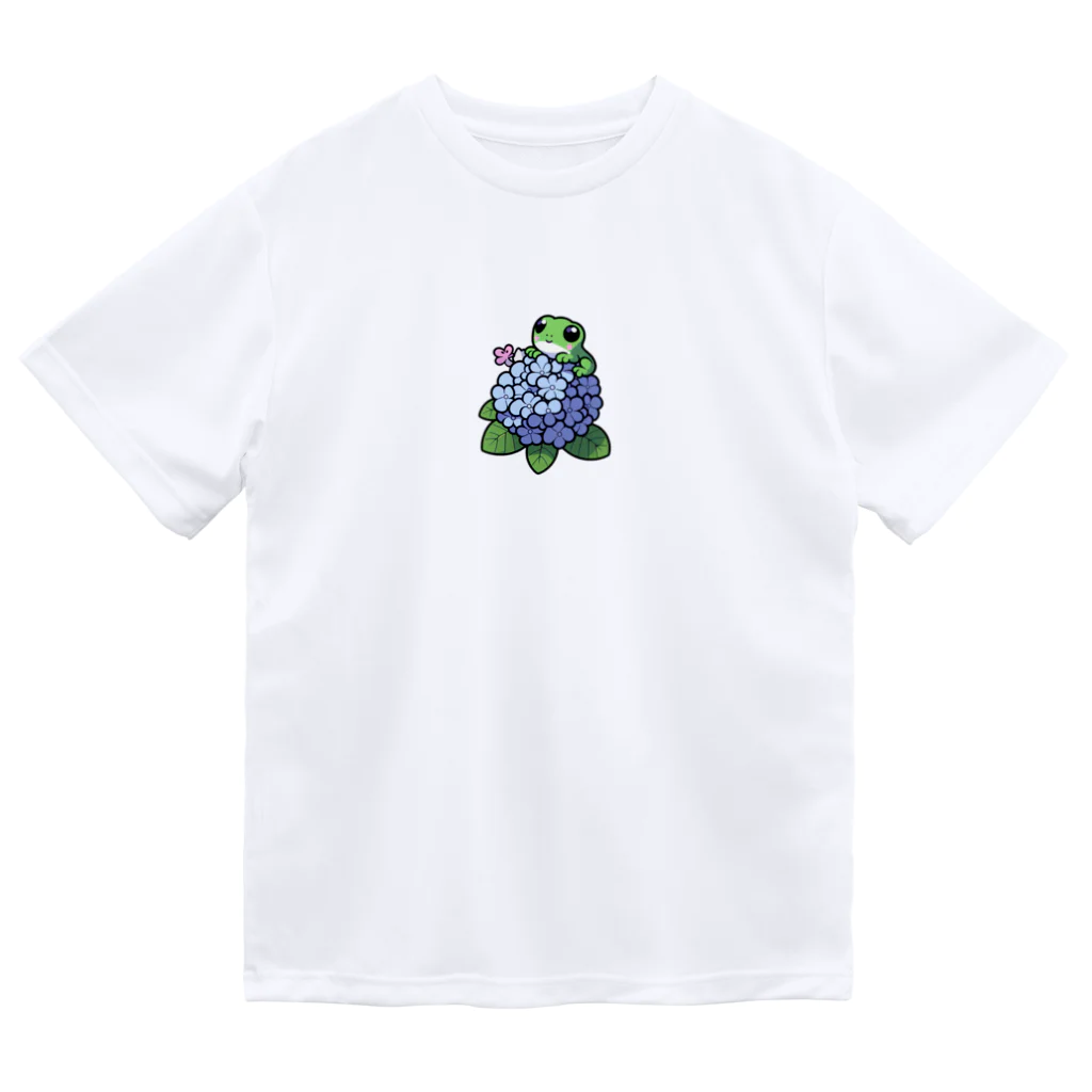 終わらない夢🌈のあじさいの花と🐸カエル君 Dry T-Shirt