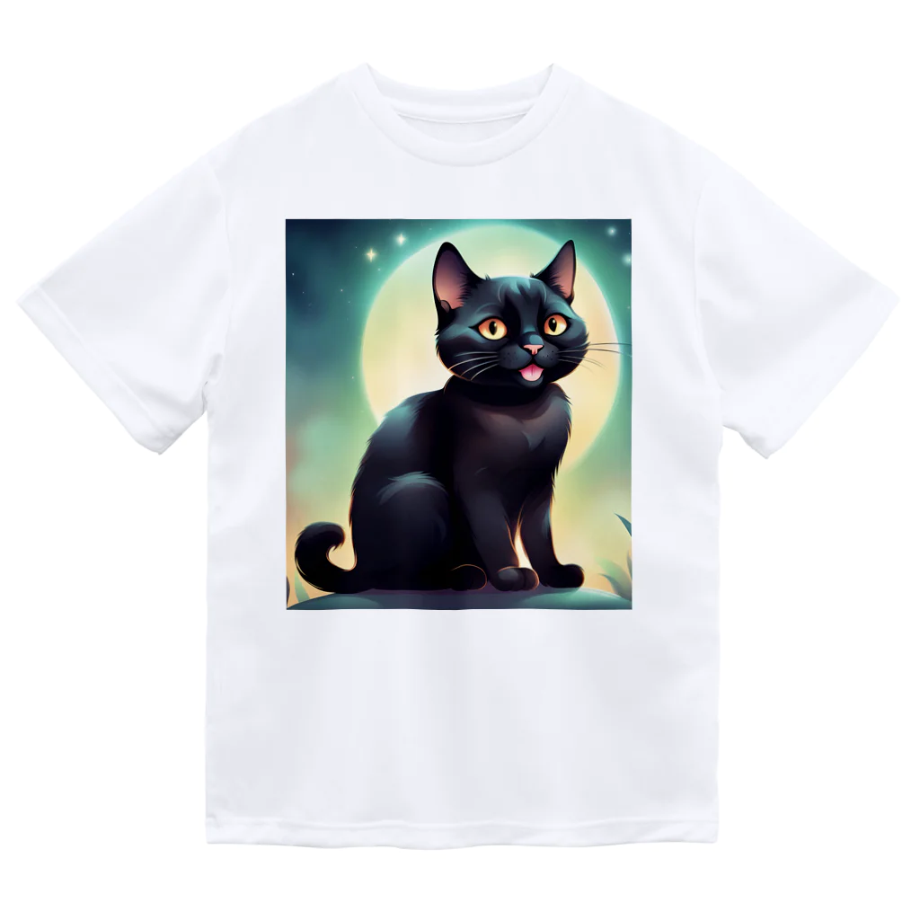 nao--naoの幻想の中の黒猫くん ドライTシャツ