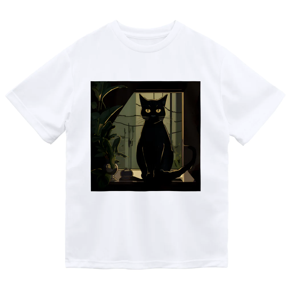 8890の黒猫 ドライTシャツ