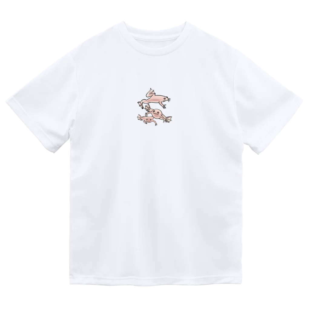 RURIBOSHI_ROCKの連なるアフリカツメガエル(アルビノ) Dry T-Shirt