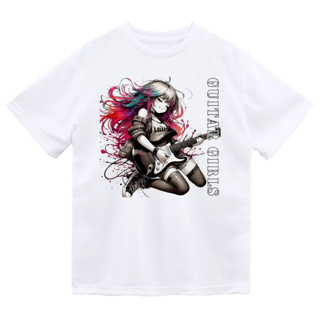 PALA's SHOP　cool、シュール、古風、和風、のGUITAR GIRLS 2 ドライTシャツ