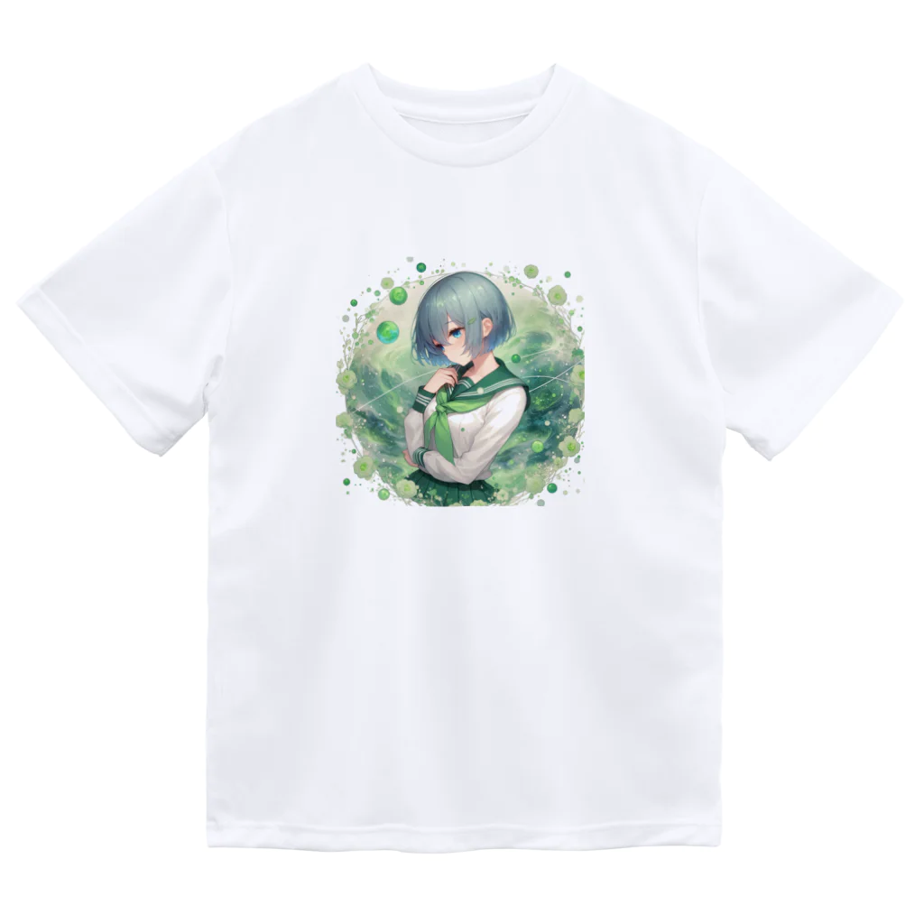 ゆめのかすずめの翠と緑 ドライTシャツ