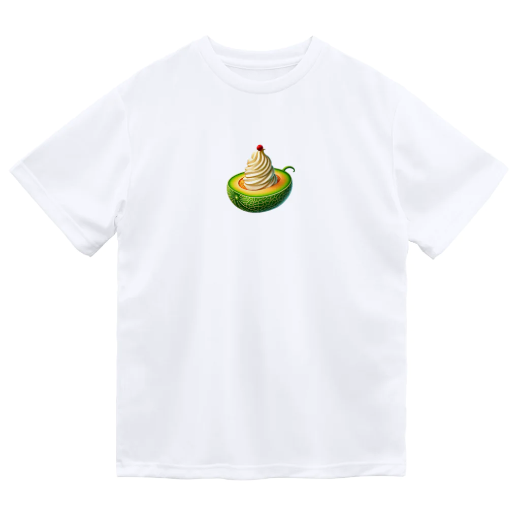 かるるんショップのメロンと生クリームとさくらんぼ ドライTシャツ