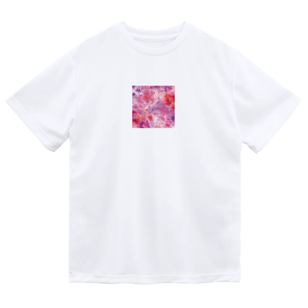 オンラインショップイエローリーフのハート　赤　ピンク　紫　可愛い ドライTシャツ