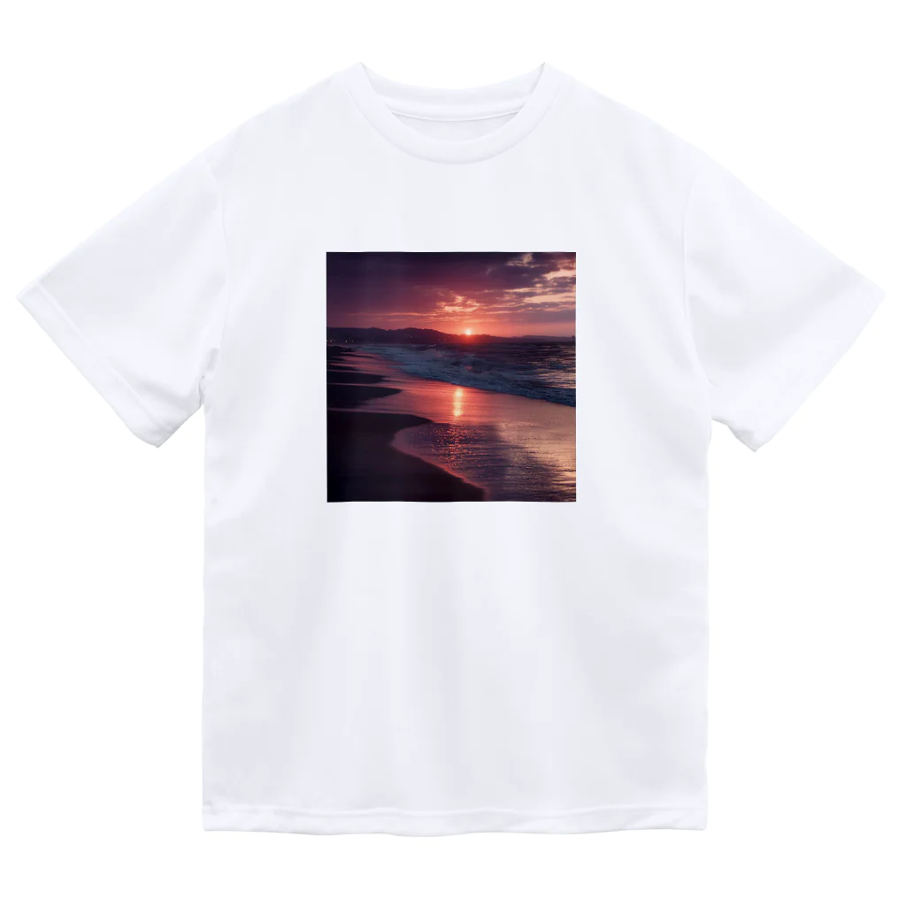 Mysycaの海辺の夕日 ドライTシャツ