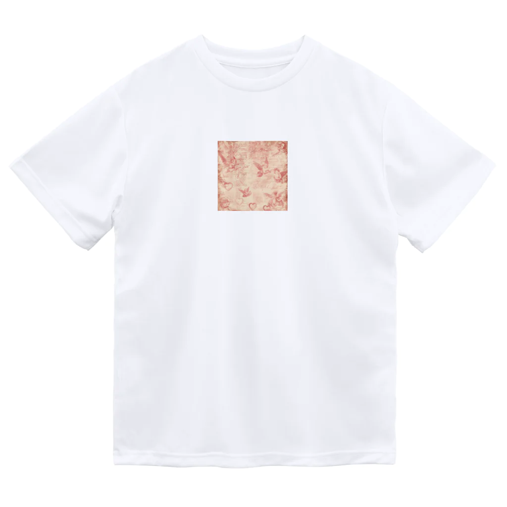 オンラインショップイエローリーフのエンジェル達　ハート　ピンク　天使　可愛い ドライTシャツ