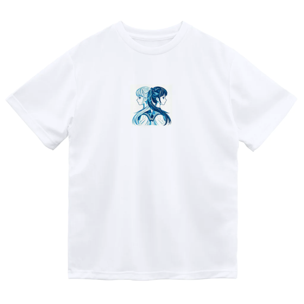 koriyuuの青白の芸術的な2人の女子高生 Dry T-Shirt