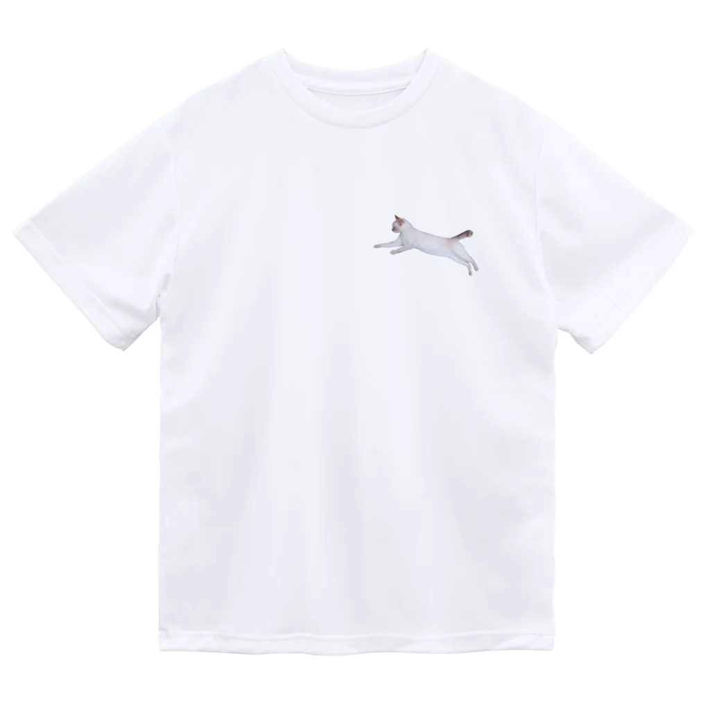 こいぬおじさんの飛ぶ猫 Dry T-Shirt