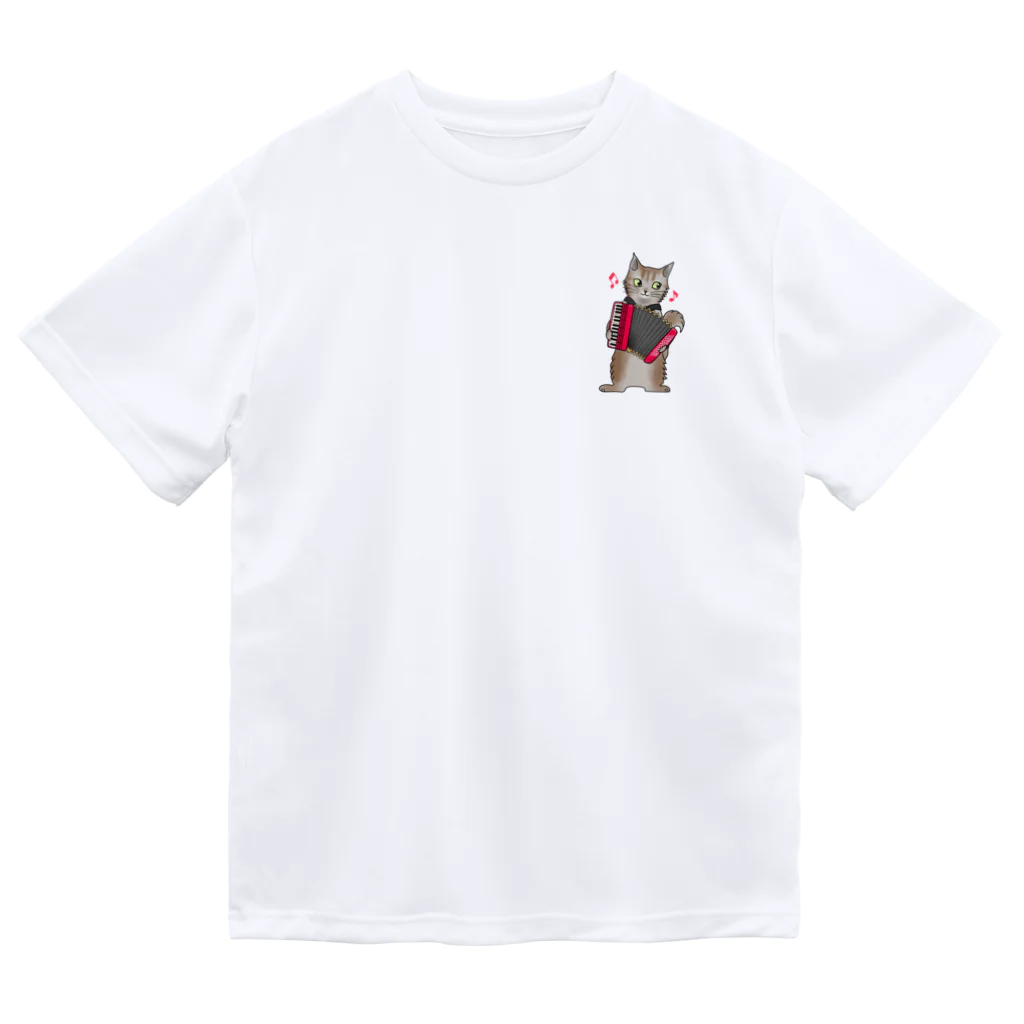 Ａｔｅｌｉｅｒ　Ｈｅｕｒｅｕｘのアコーディオンを弾く猫 Dry T-Shirt