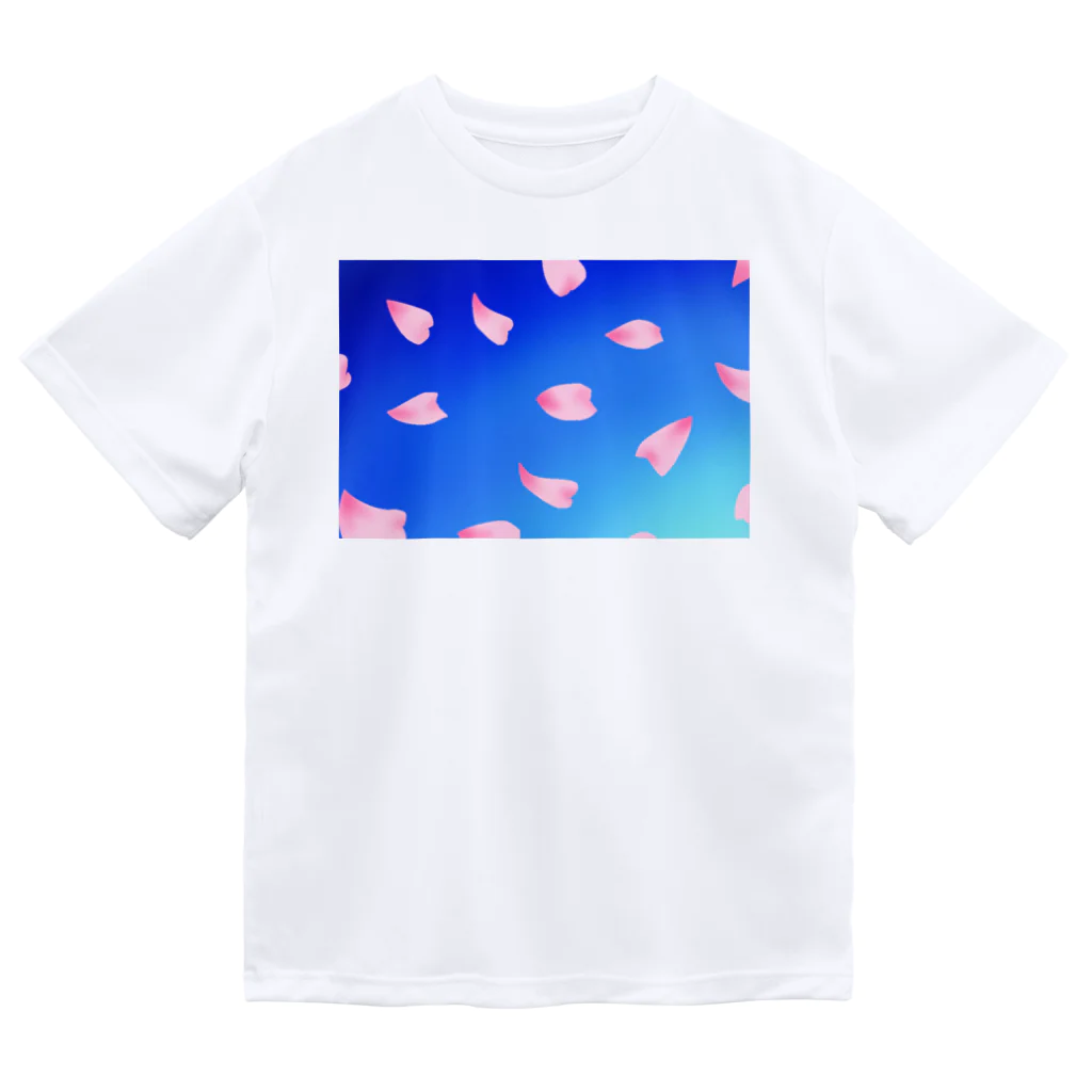 Lily bird（リリーバード）の花びらの舞う青空 ドライTシャツ