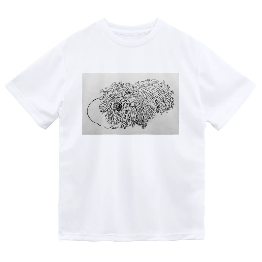 光平洋子のかしこいプーリー犬が転がる。 puli illustration  Dry T-Shirt