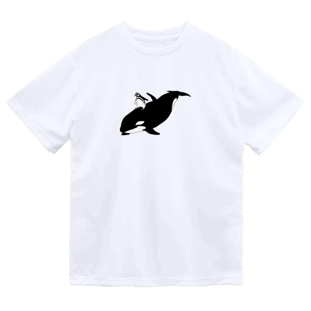 ナイロドノのシャチ乗りペンギン ドライTシャツ