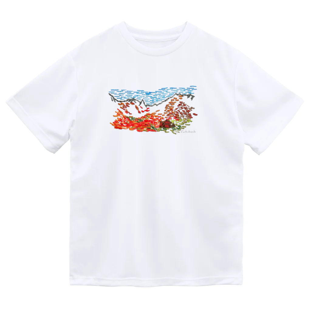 kazefukikoの紅葉の涸沢  ドライTシャツ