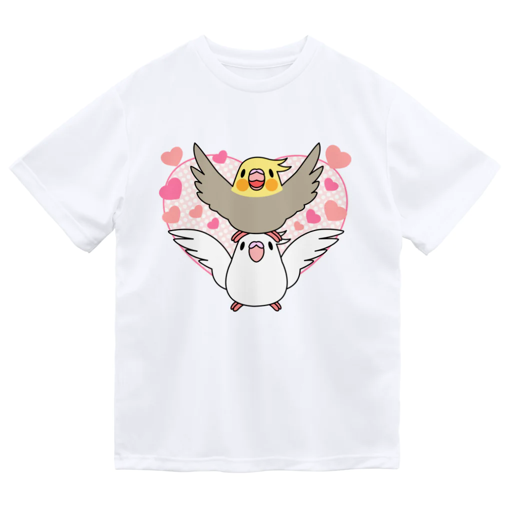 まめるりはことりのラブリーオカメインコ【まめるりはことり】 ドライTシャツ