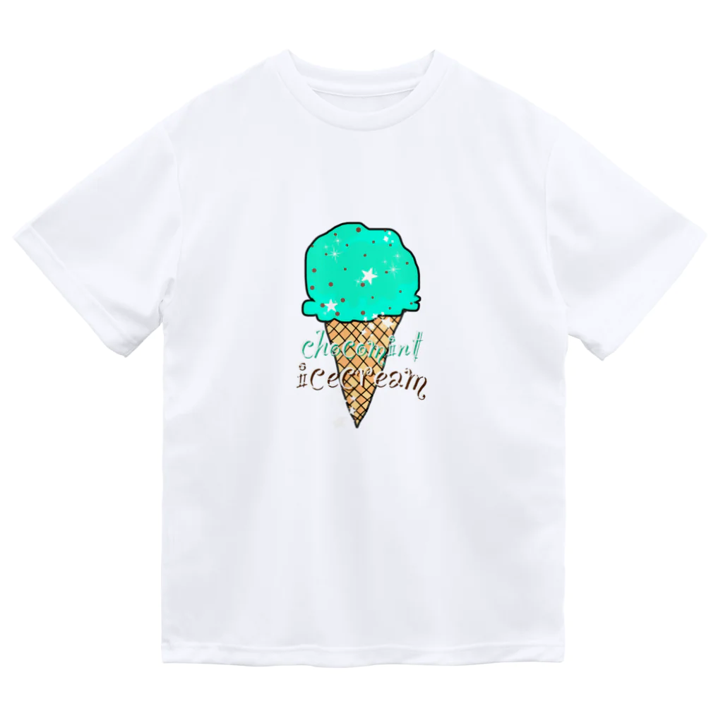 なでしこ@デザインのチョコミントアイスクリーム Dry T-Shirt