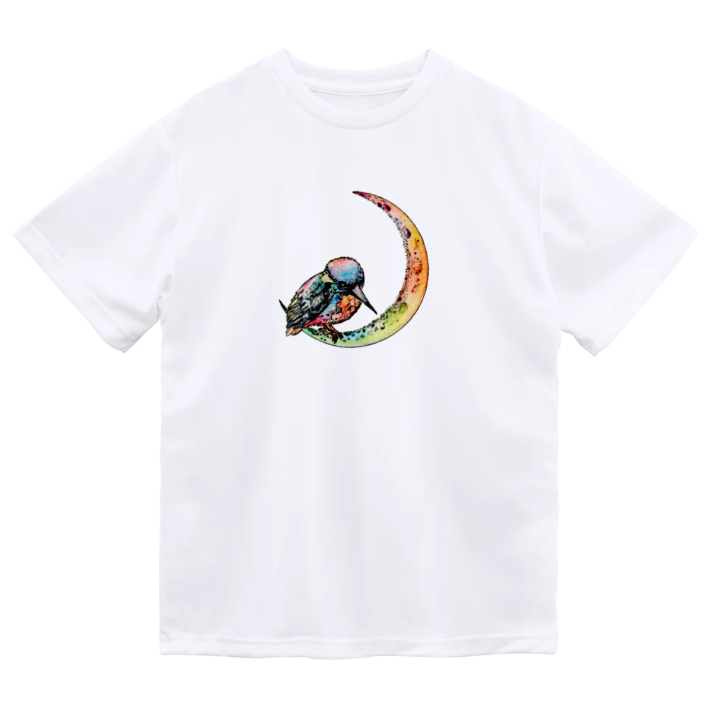 azure designのKingfisher on the moon【colorful】 ドライTシャツ