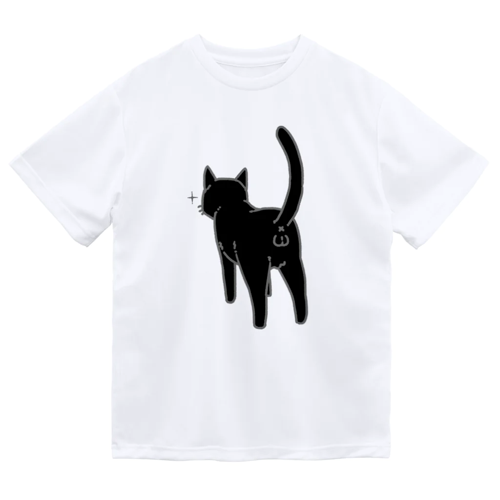 Riotoのねこけつω（黒猫） ドライTシャツ