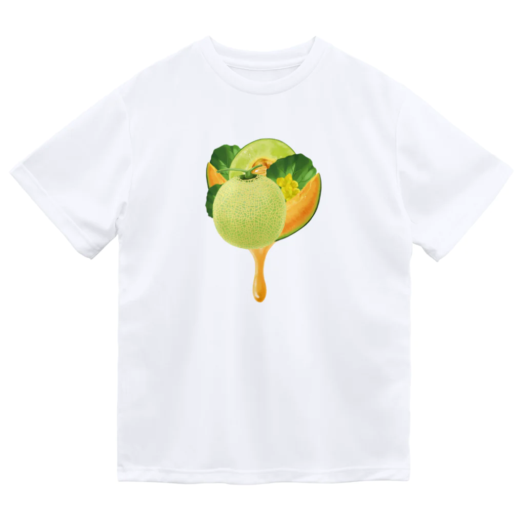 カワウソとフルーツの【forseasons】メロン ドライTシャツ