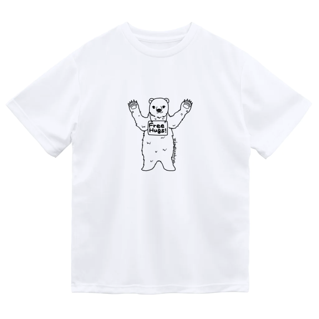 Draw freelyのフリーハグベアー ドライTシャツ