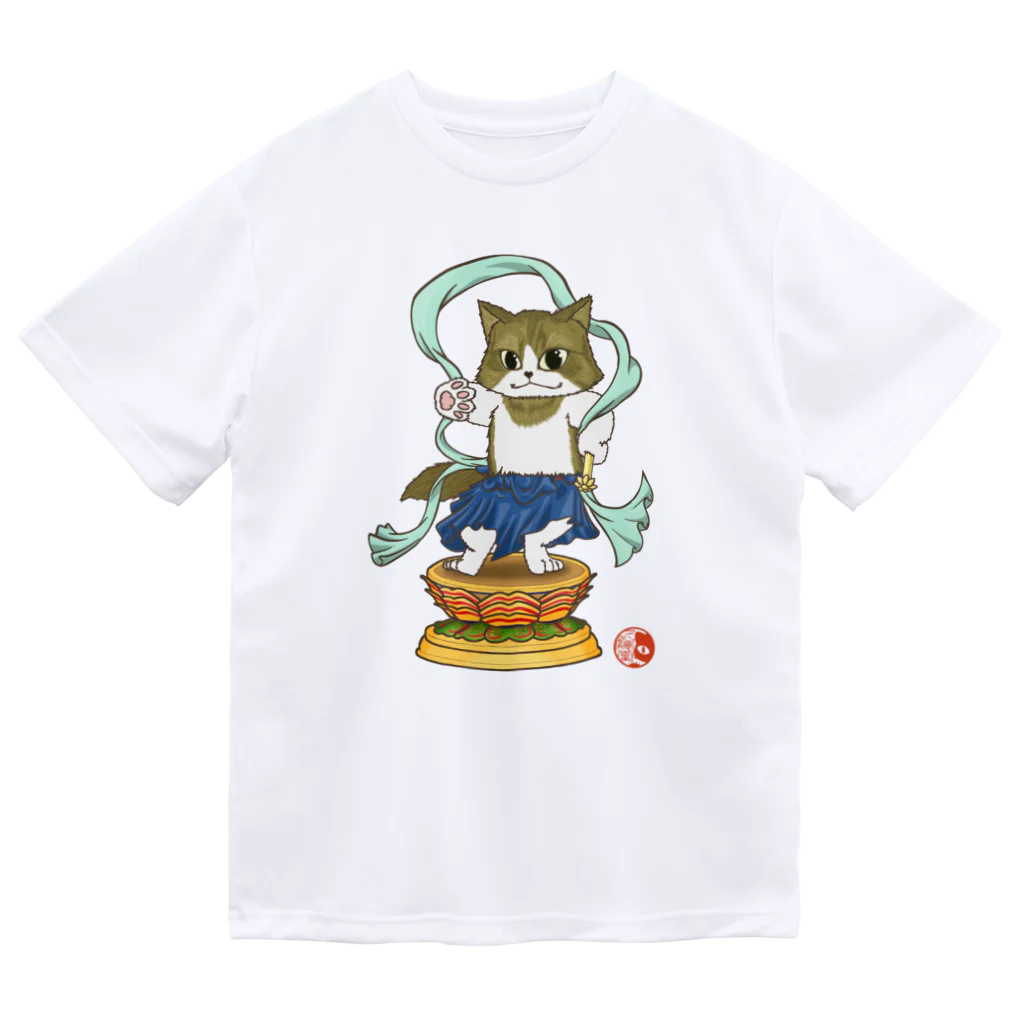 ねこや久鶻堂の金剛猫士像 ドライTシャツ