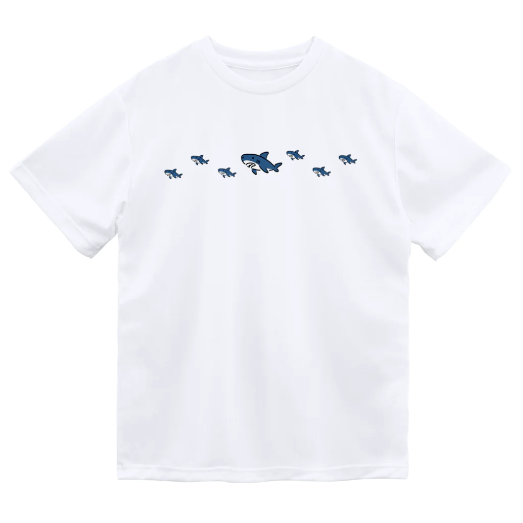 サメ わりとおもいのシンプルなSameの群れ ドライTシャツ