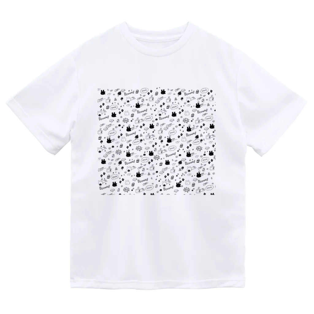 んぱのもりのぷにアメコミ柄ホワイト Dry T-Shirt