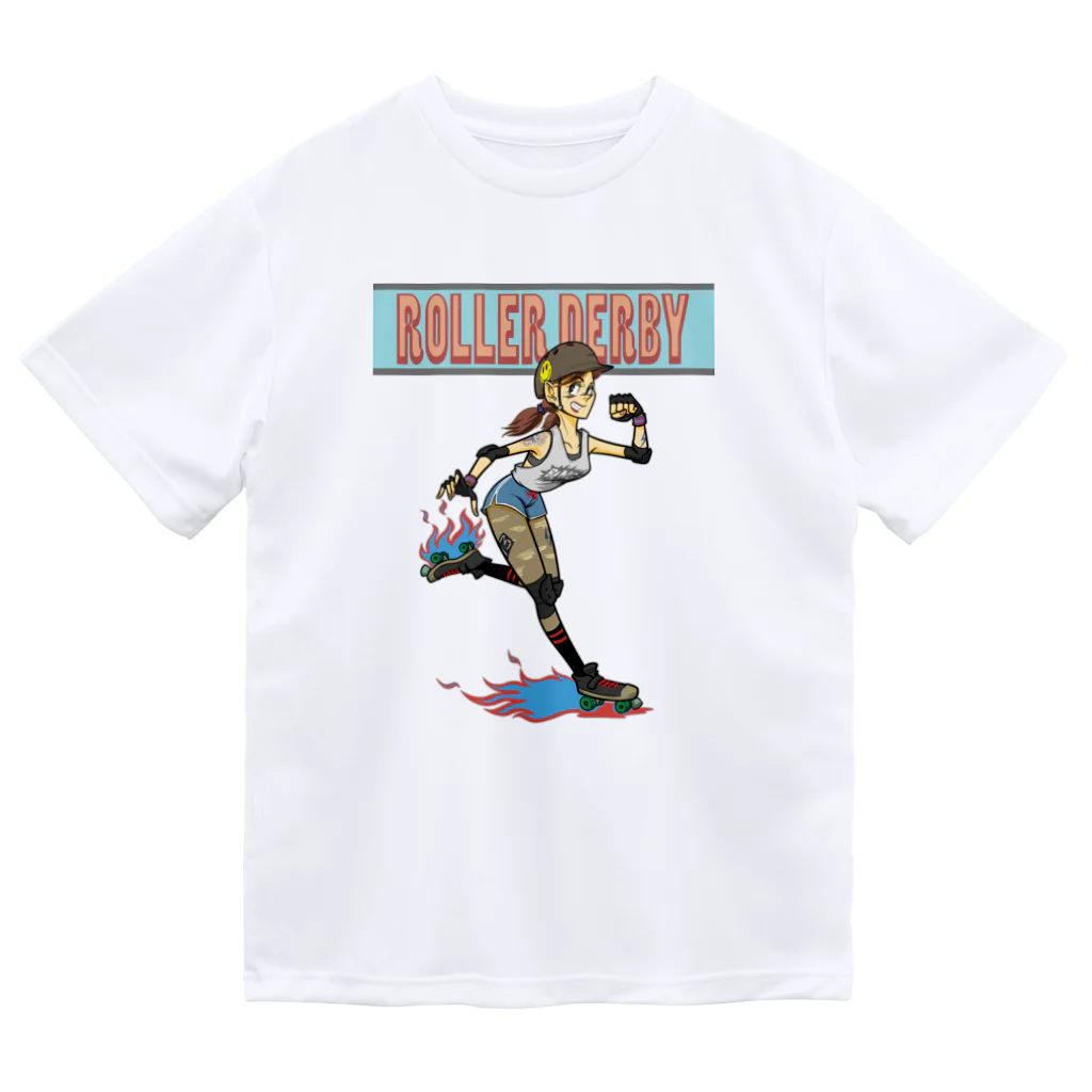 nidan-illustrationの"ROLLER DERBY" ドライTシャツ