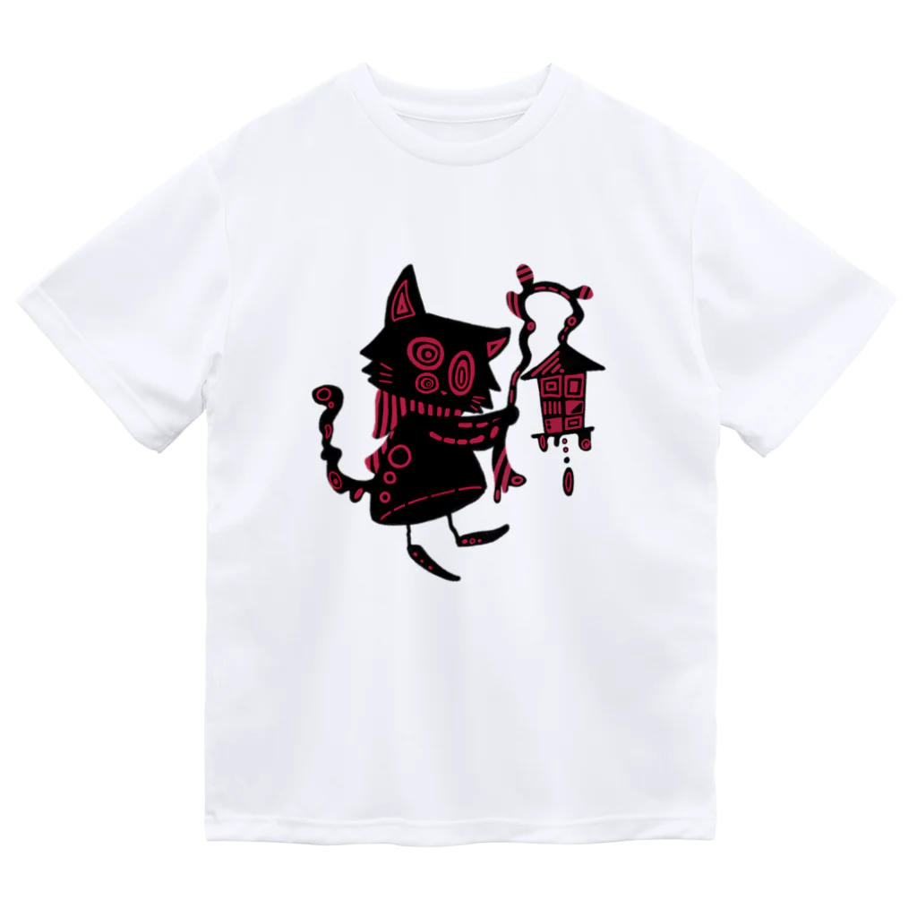 日向のレジャーシート。の赤信号(猫) ドライTシャツ