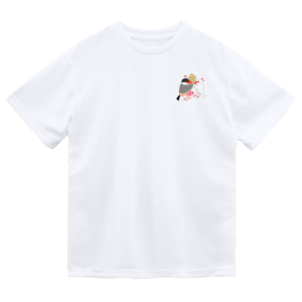 Lily bird（リリーバード）の粟穂をプレゼント 桜&白文鳥 ドライTシャツ