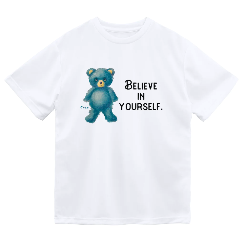 cocoartの雑貨屋さんの【Believe in yourself.】（青くま） ドライTシャツ