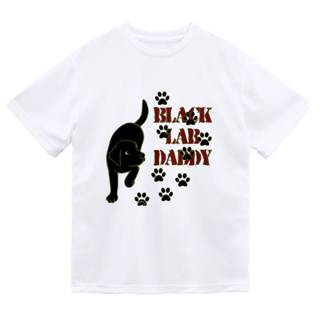 ハッピー・ラブラドールズのBlack Lab Daddy　ブラックラブラドール Dry T-Shirt