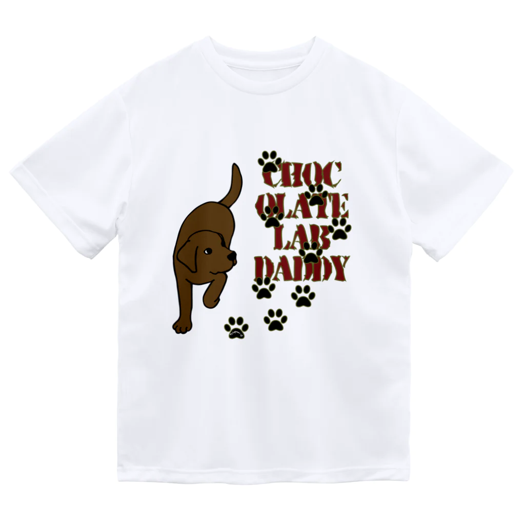 ハッピー・ラブラドールズのChocolate Lab Daddy　チョコレートラブラドール ドライTシャツ