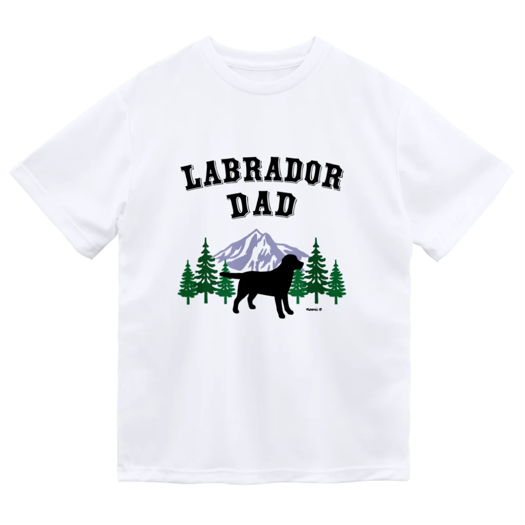 ハッピー・ラブラドールズのLabrador Dad ブラックラブラドール ドライTシャツ