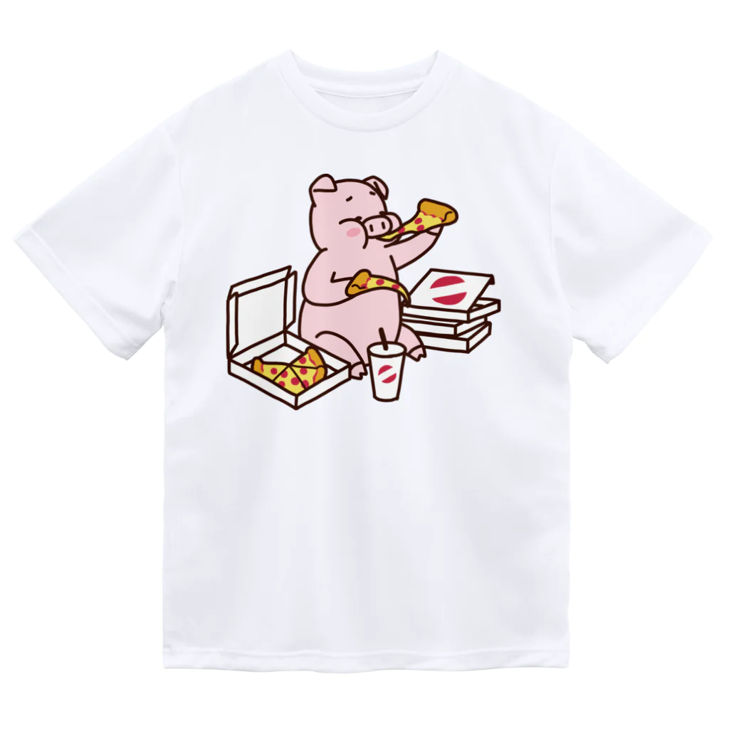 ichomaeのピザを食べるブタ（カラー） Dry T-Shirt