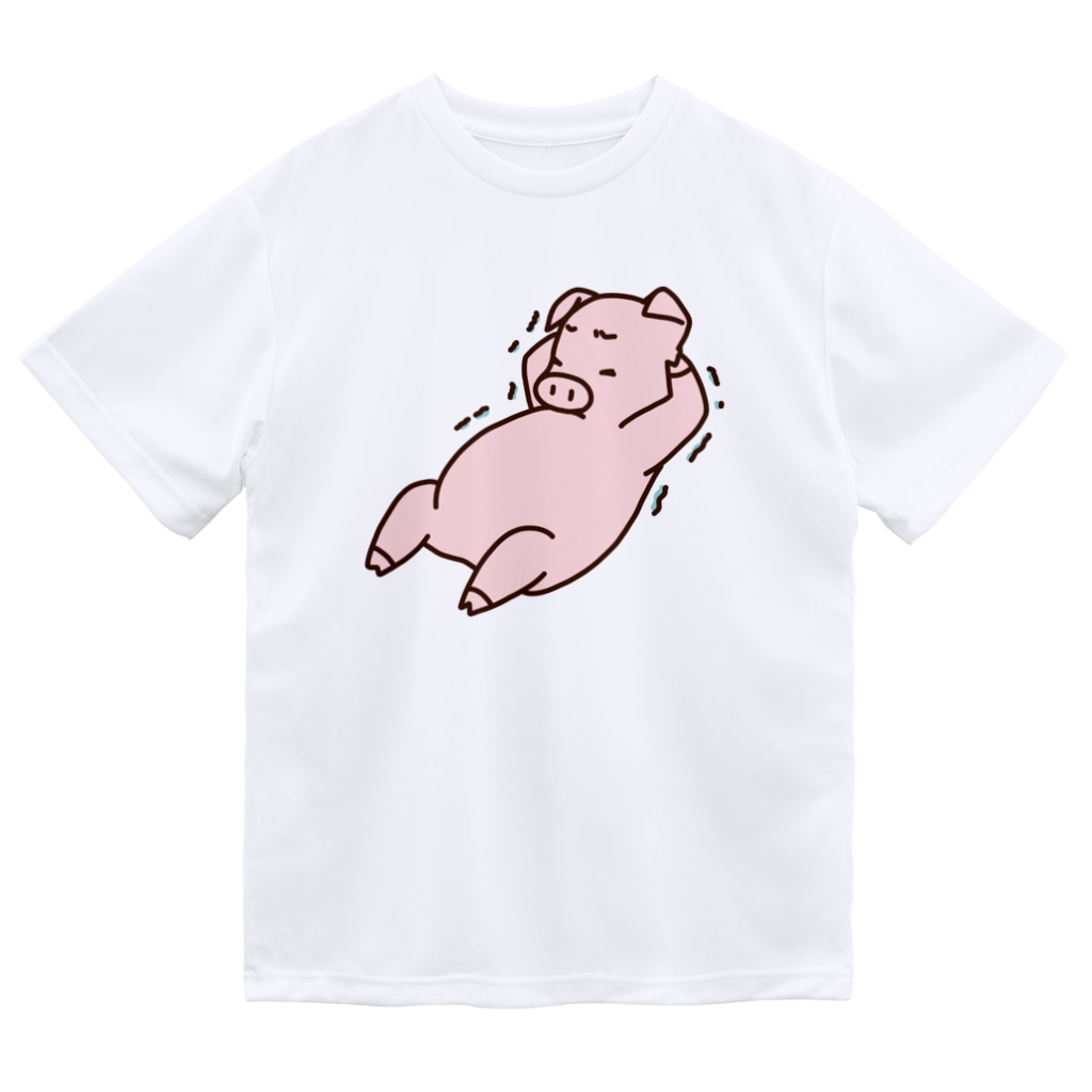 腹筋をするブタ カラー Ichomaeのドライtシャツ通販 Suzuri スズリ