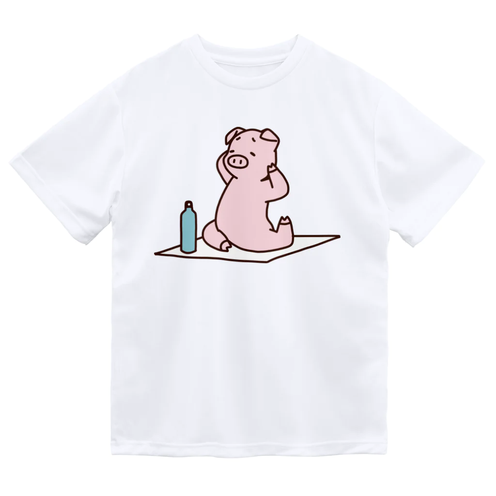 ichomaeのヨガをするブタ（カラー） Dry T-Shirt