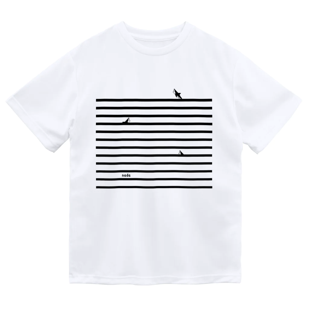 さかたようこ / サメ画家のサメサメボーダー | Black | ドライTシャツ